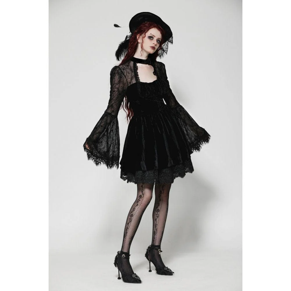 Women's Gothic Cut-out Lace Short Dress - Image 6