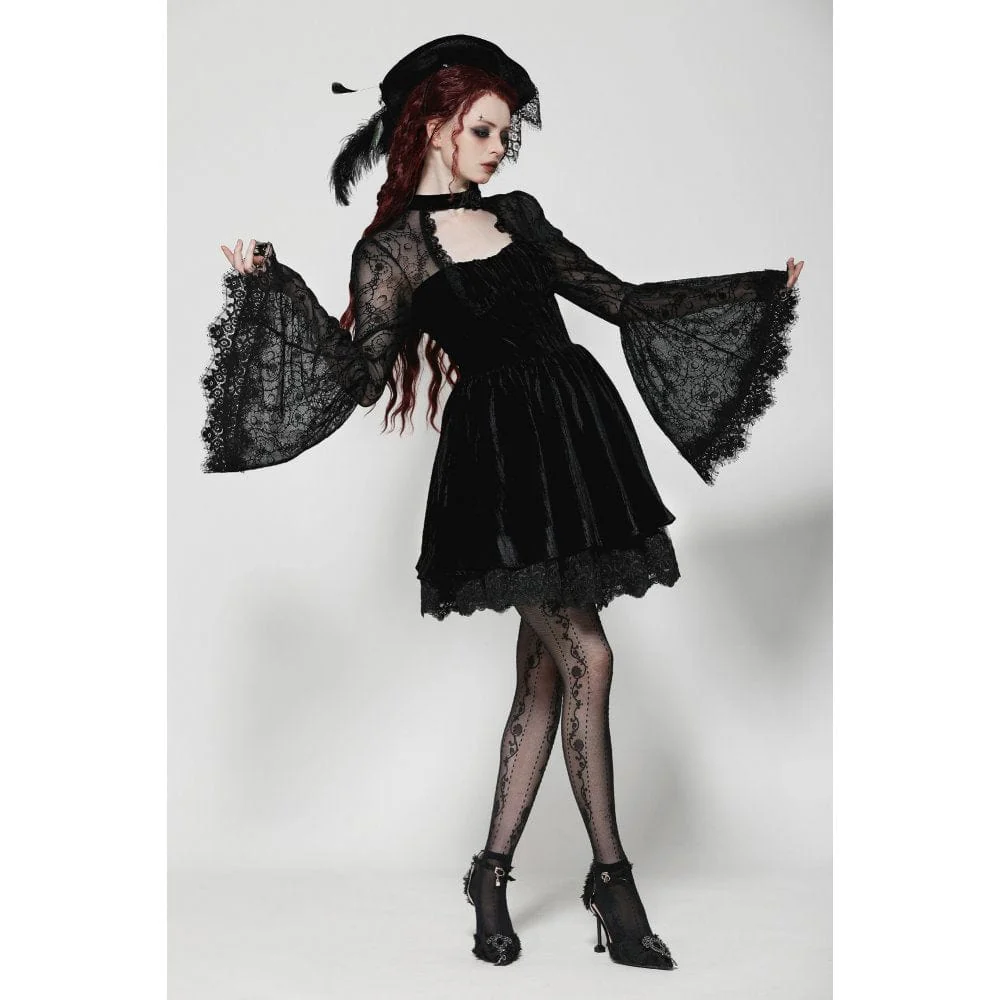 Women's Gothic Cut-out Lace Short Dress - Image 8