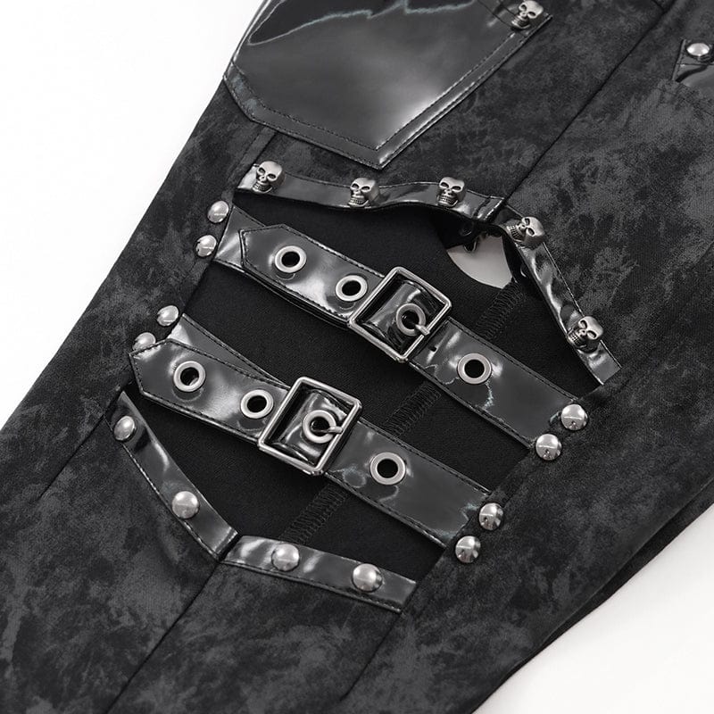 Women's Gothic Cutout Buckles Pants - Image 11