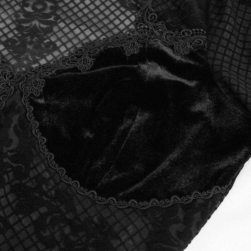 Women's Gothic Cutout Flare Sleeved Lace Shirt - Image 9