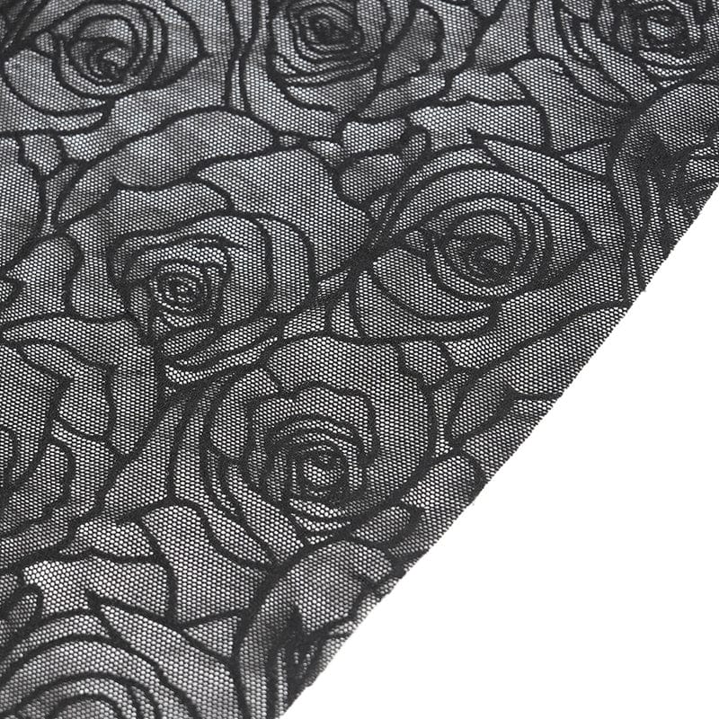 Women's Gothic Cutout Floral Embroidered Party Slip Dress Wedding Dress Black - Image 11