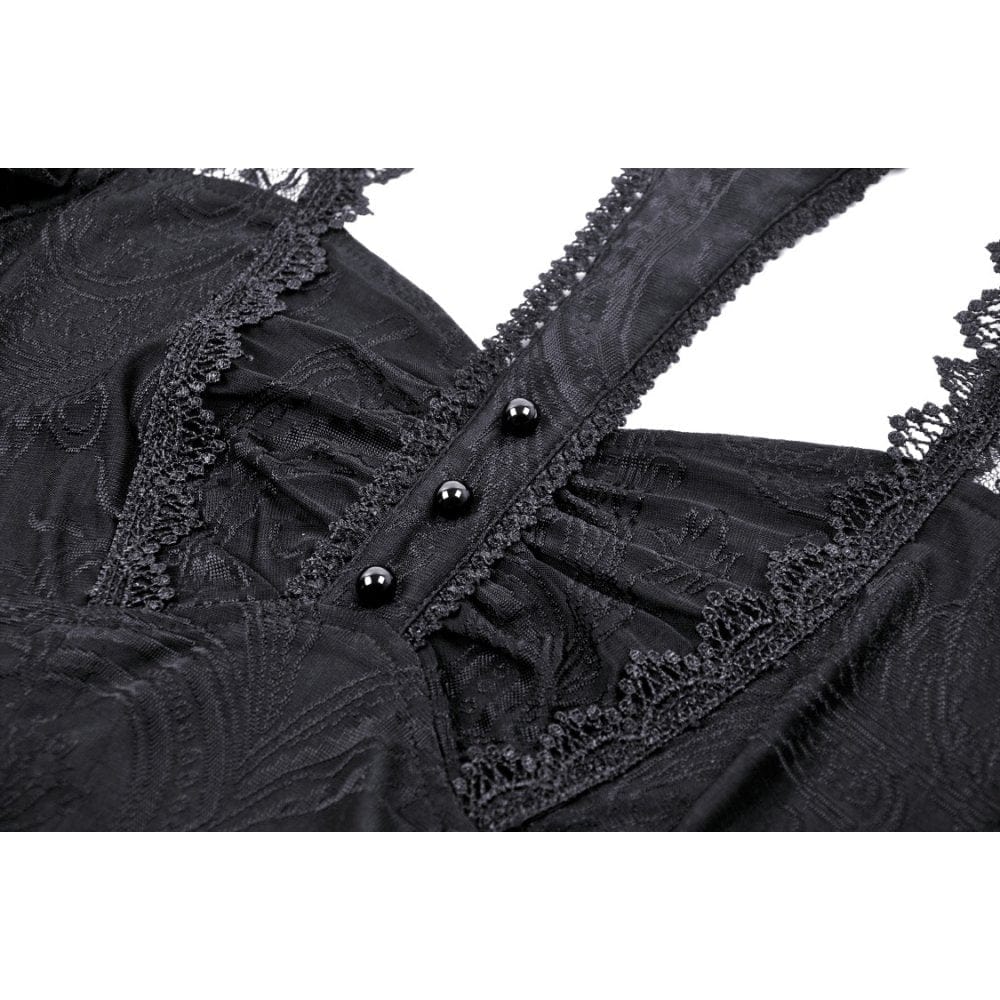 Women's Gothic Cutout Lace Splice Shirt - Image 13