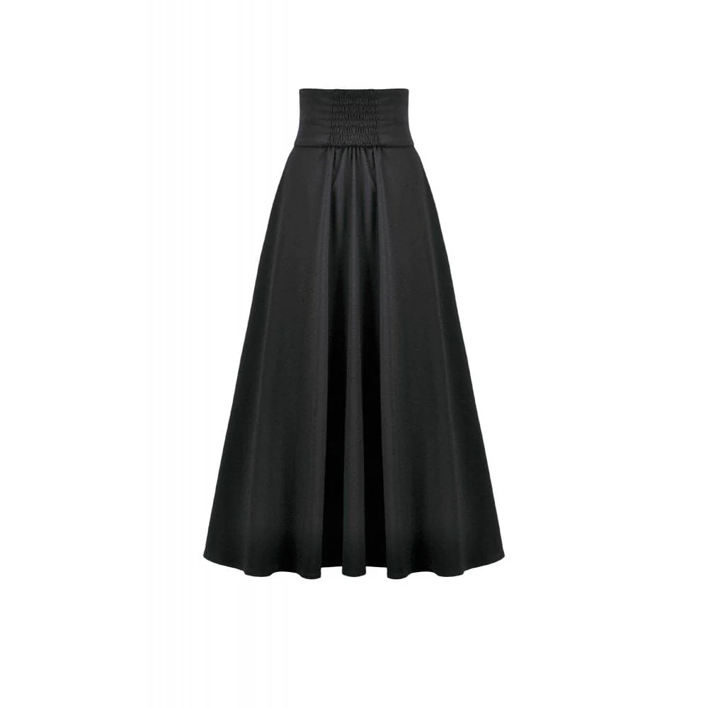 Women's Gothic Decal Floral Mesh High Waist Long Skirt - Image 8