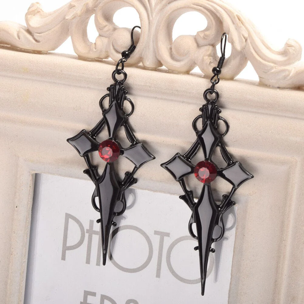 Women's Gothic Diamante Cross Choker - Image 5