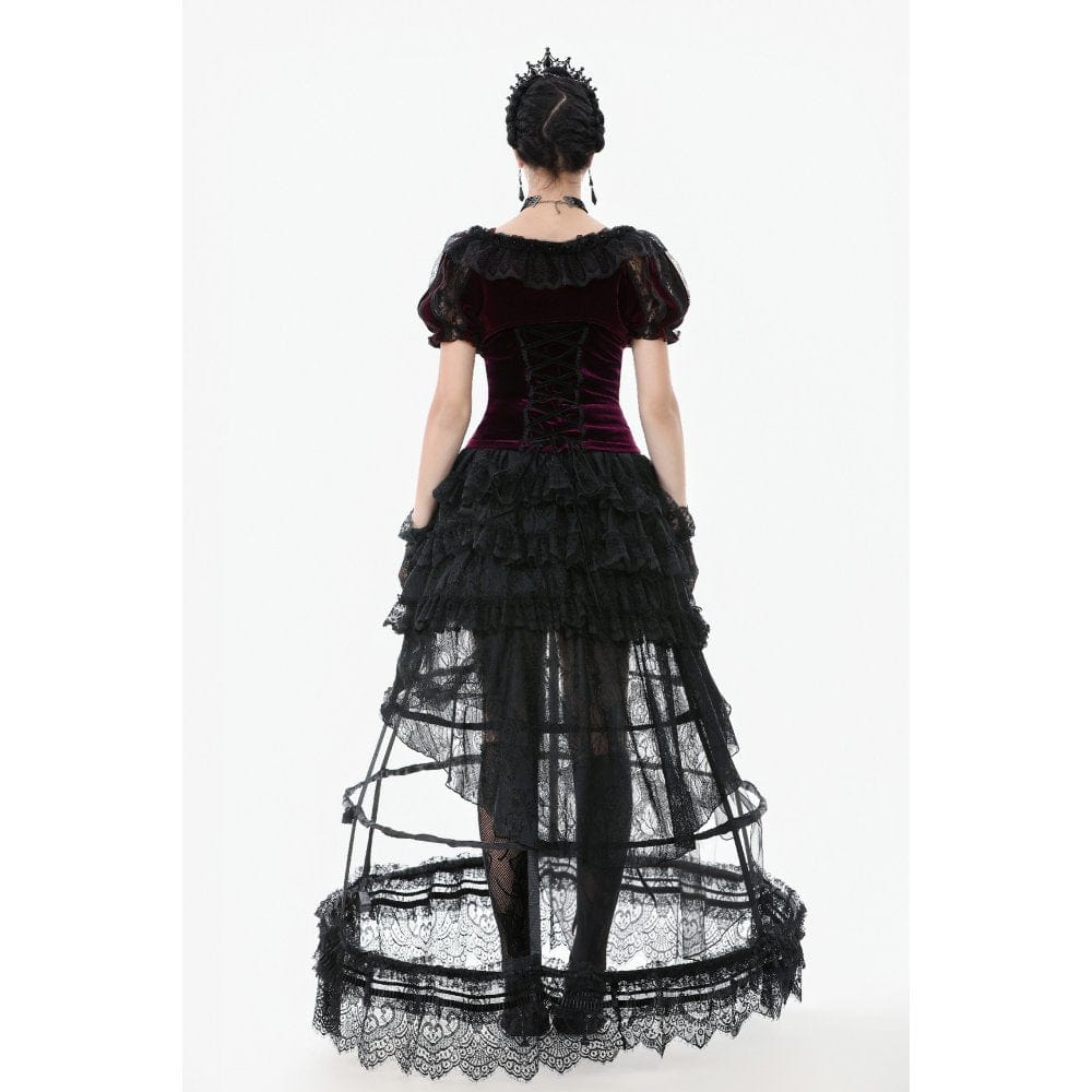 Women's Gothic Doll Collar Velvet Cape - Image 12