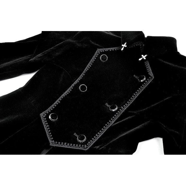 Women's Gothic Double-breasted Batwinged Velvet Coat - Image 14