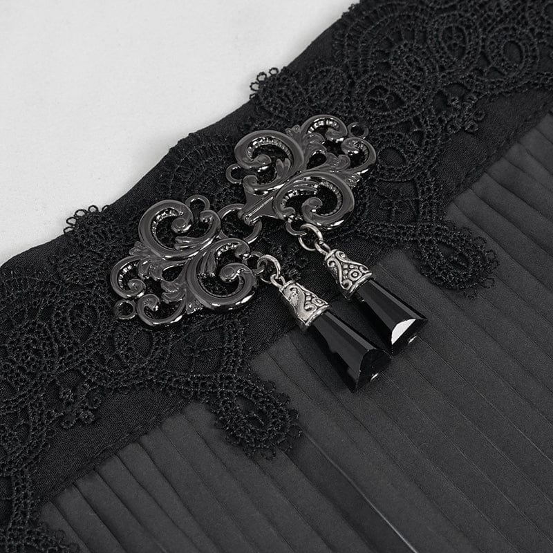 Women's Gothic Double Color Beaded Lace Gloves - Image 6
