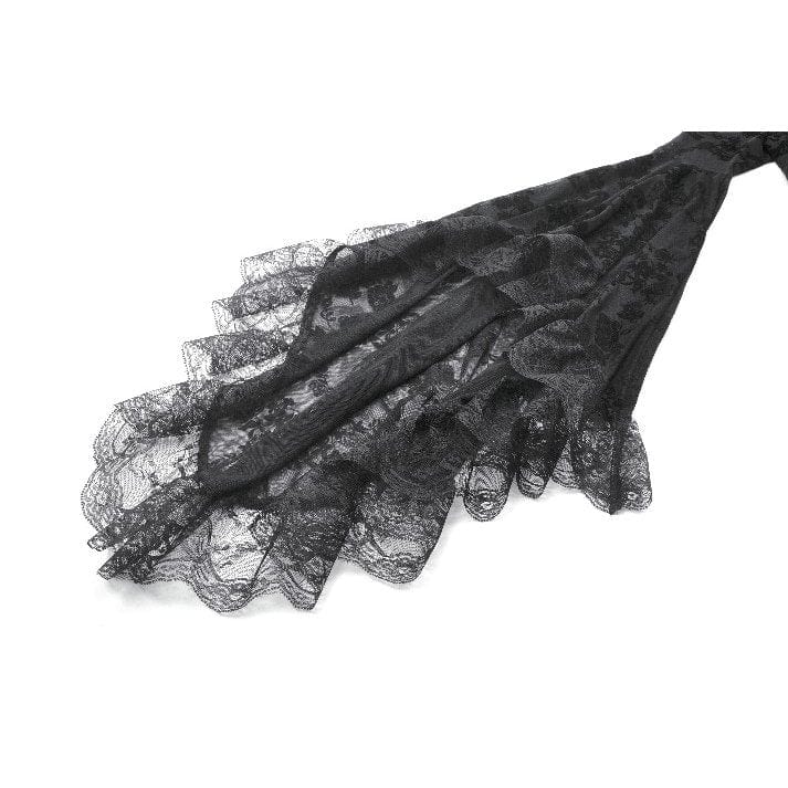 Women's Gothic Embroidered Floral Mesh Square-cut Collar Dress - Image 16