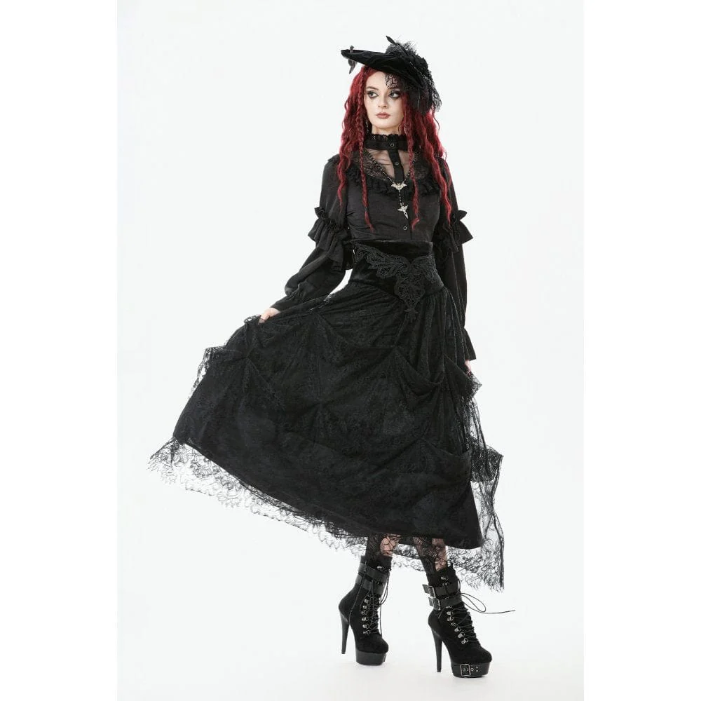 Women's Gothic Embroidered High-Waist Layered Cake Skirt - Image 3