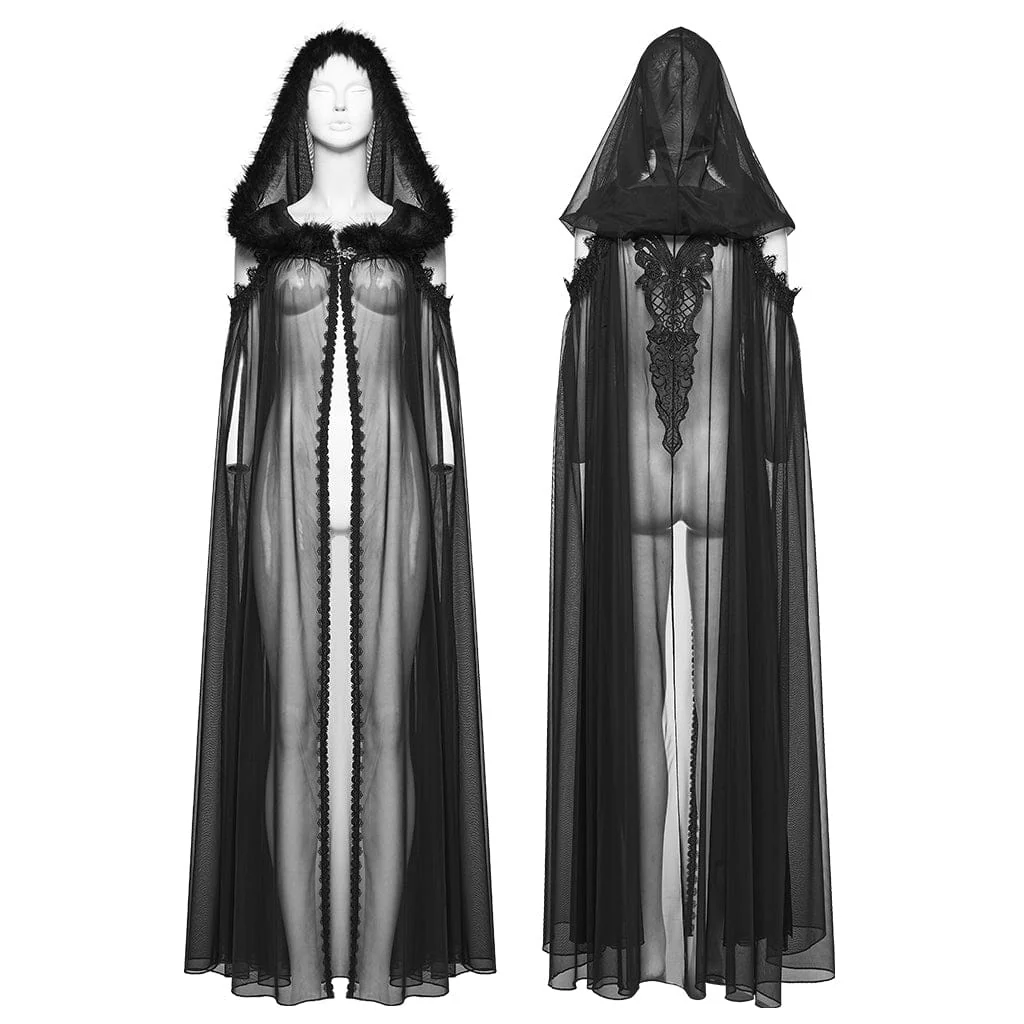 Women's Gothic Embroidered Hooded Cloak - Image 5