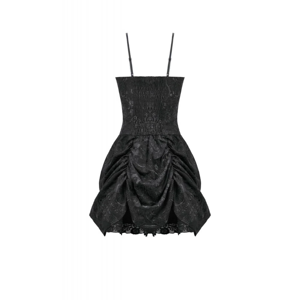 Women's Gothic Embroidered Peplum Slip Dress - Image 12
