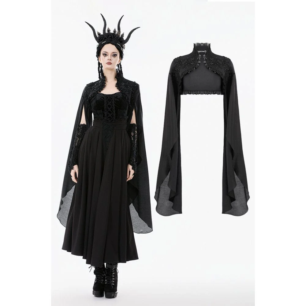 Women's Gothic Embroidered Stand Collar Cape