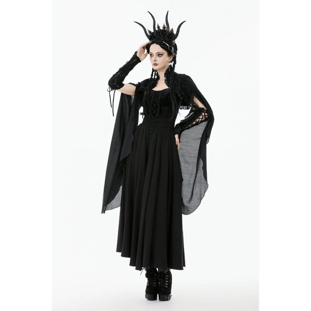 Women's Gothic Embroidered Stand Collar Cape - Image 7