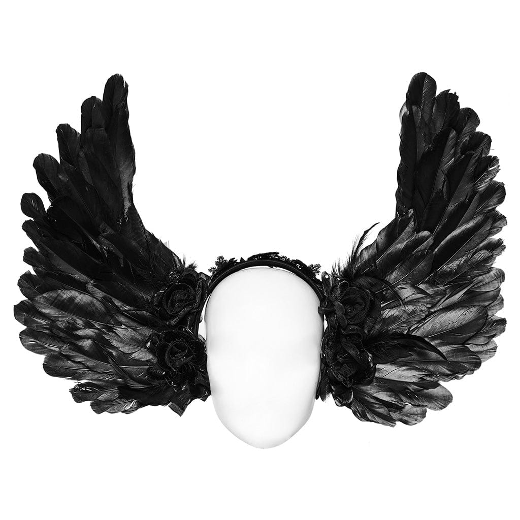 Women's Gothic Faux Feather Wing Headwear - Image 5