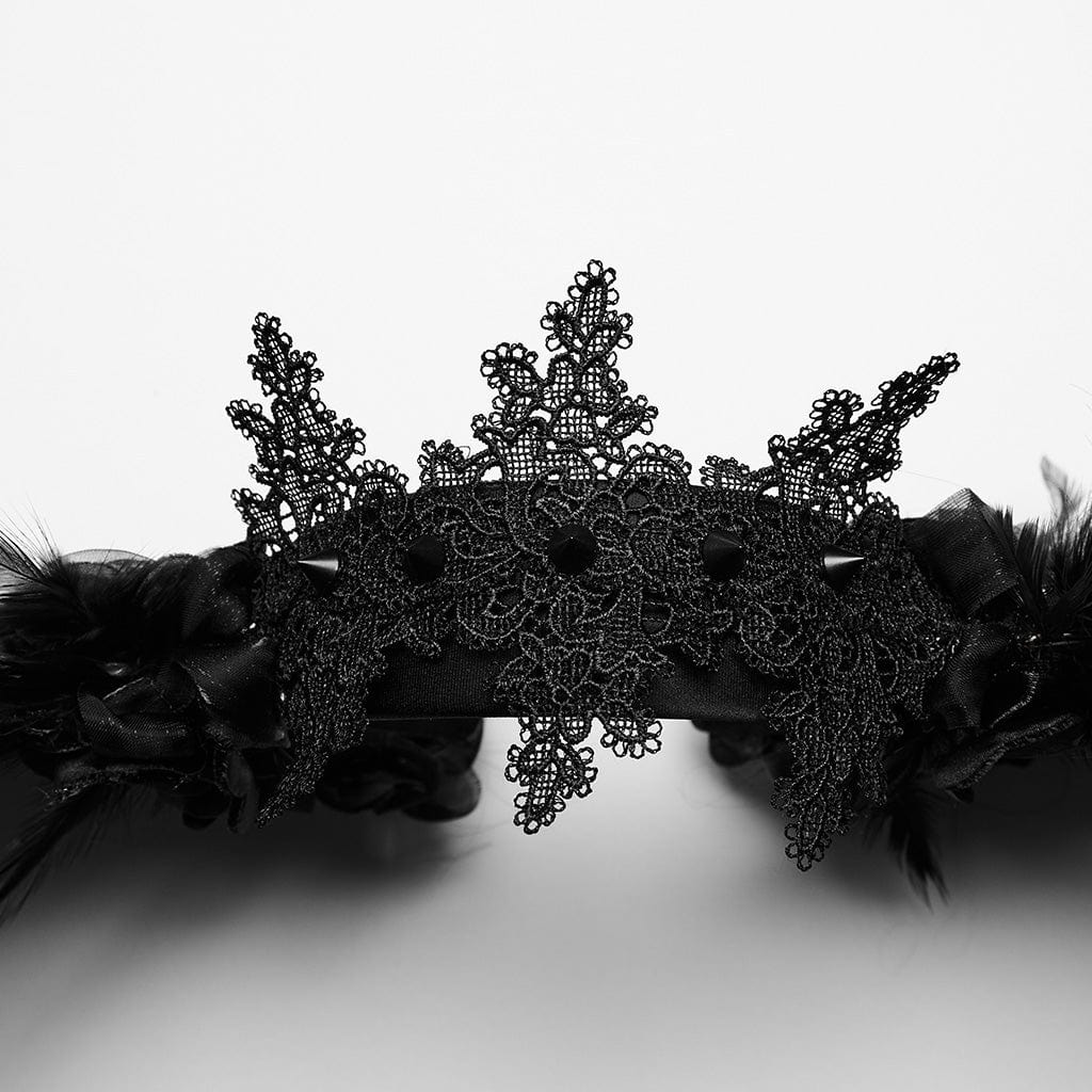 Women's Gothic Faux Feather Wing Headwear - Image 7