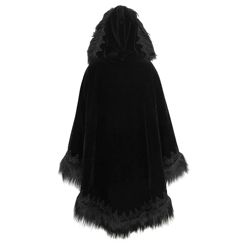 Women's Gothic Faux Fur Velet Cloaks - Image 6