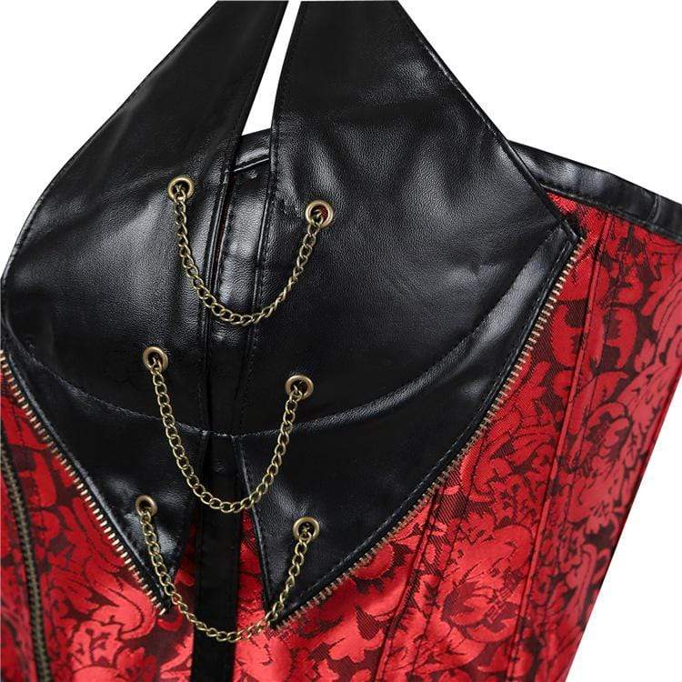 Women's Gothic Faux Leather Halter Top Corsets - Image 13