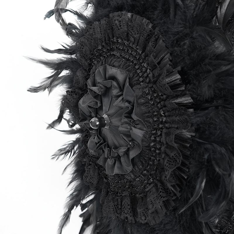 Women's Gothic Feather Ruched Umbrella - Image 10