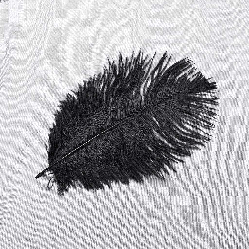 Women's Gothic Feather Splice Floral Mesh Veil - Image 9