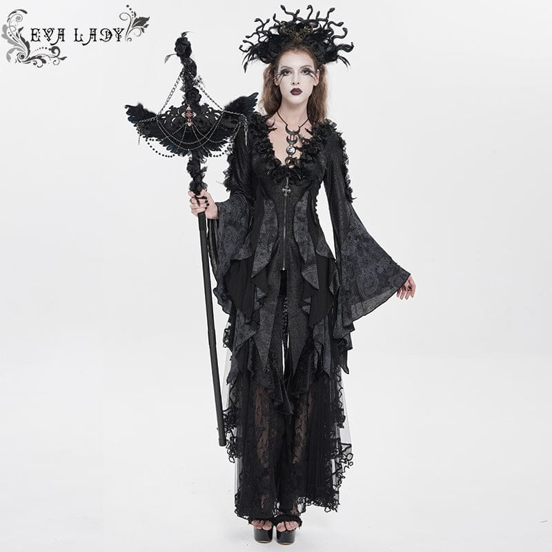 Women's Gothic Feather Wing Chained Truncheon