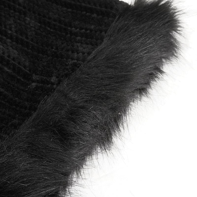 Women's Gothic Flared Sleeved Fluffy Coat with Hood - Image 11
