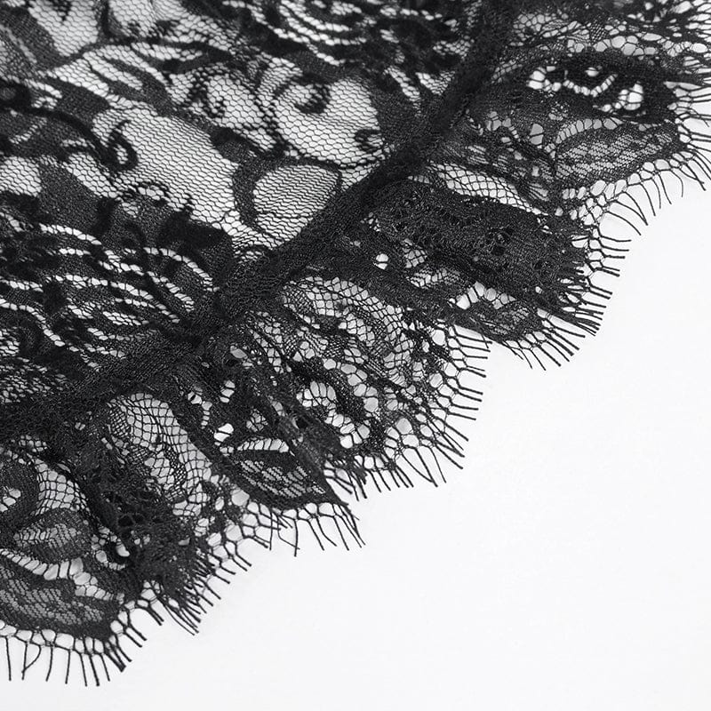 Women's Gothic Flared Sleeved Lace Splice Shirt - Image 12