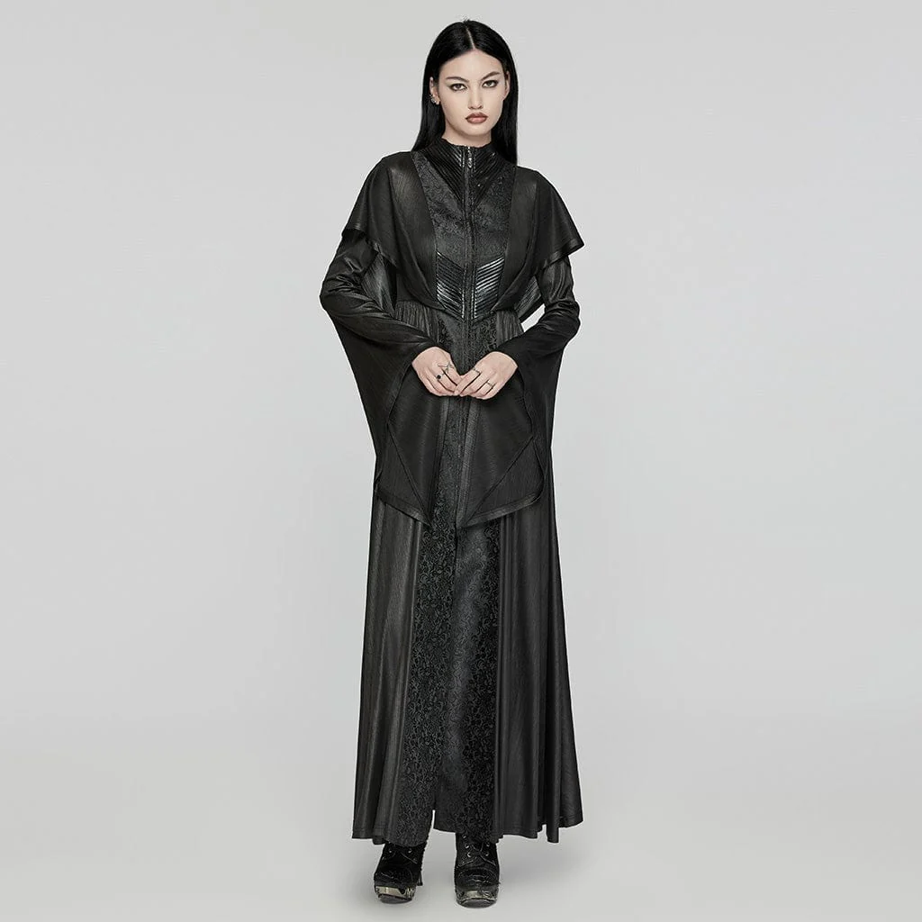 Women's Gothic Flared Sleeved Witch Dress with Hood - Image 4