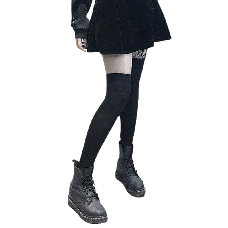 Women's Gothic Fleece Thigh High Socks