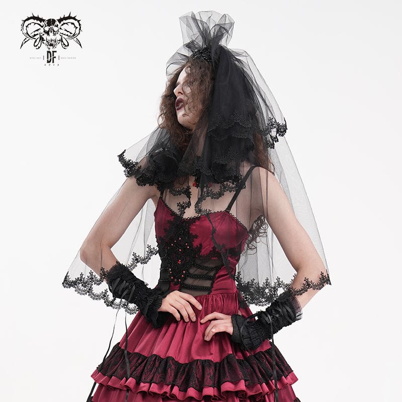 Women's Gothic Floral Crochet Mesh Hair Accessories - Image 4