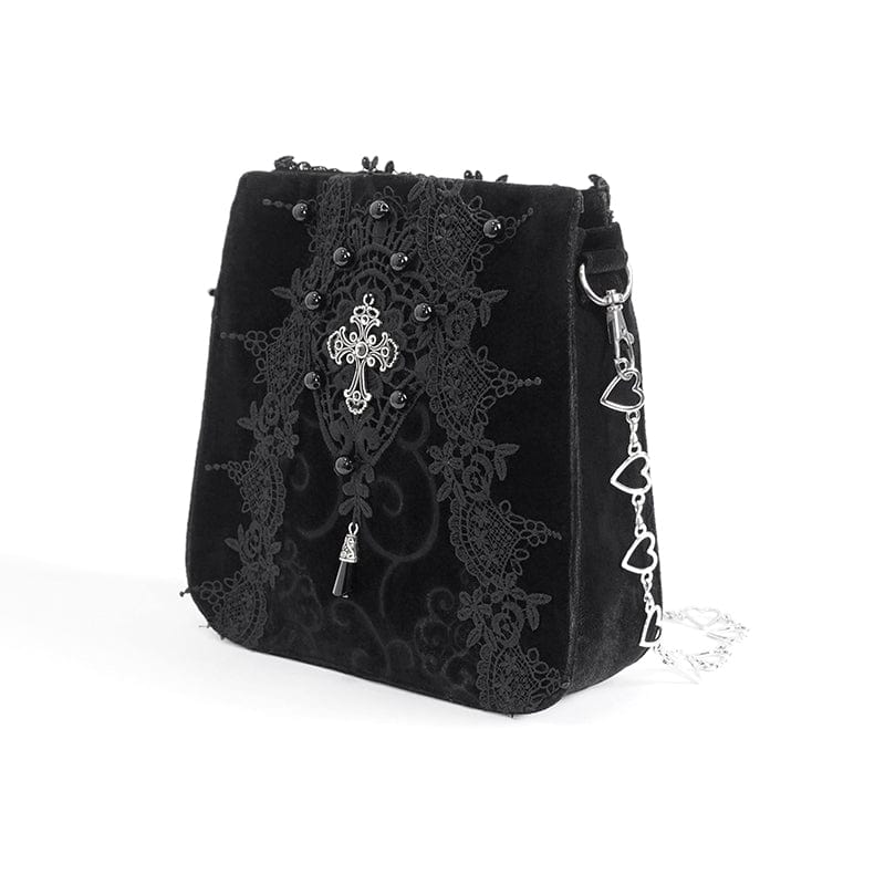 Women's Gothic Floral Embroidered Beaded Bag - Image 7