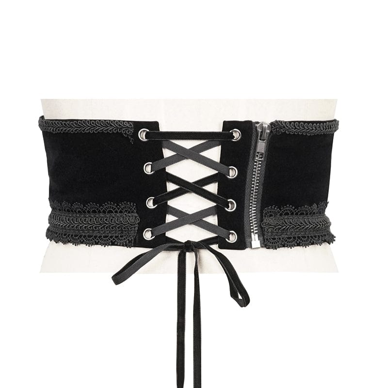 Women's Gothic Floral Embroidered Beaded Belt - Image 7