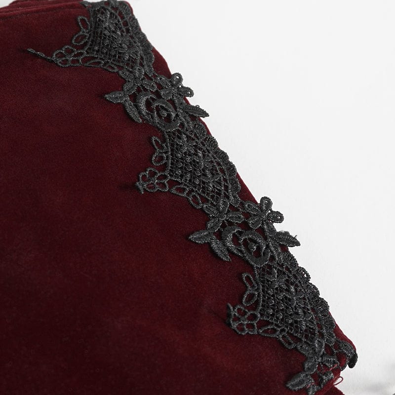 Women's Gothic Floral Embroidered Beaded Red Bag - Image 9