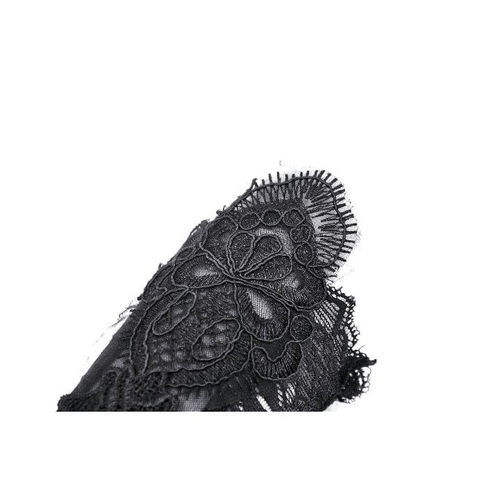Women's Gothic Floral Embroidered Lace Fingerless Gloves - Image 11