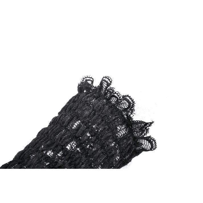 Women's Gothic Floral Embroidered Lace Fingerless Gloves - Image 12