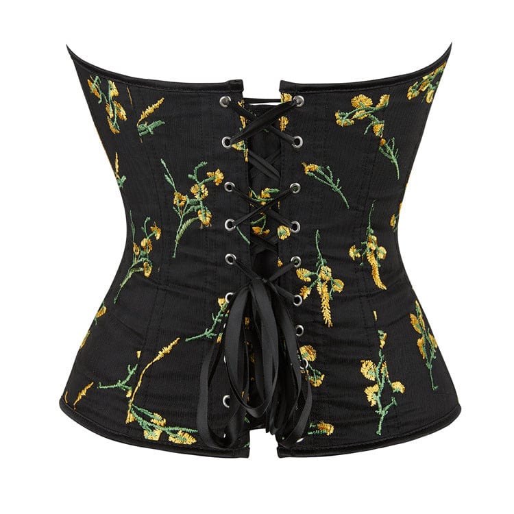 Women's Gothic Floral Embroidered Overbust Corset - Image 3