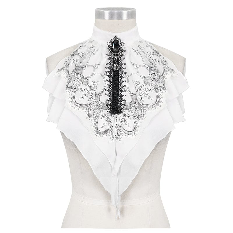 Women's Gothic Floral Embroidered Ruffled Neckwear - Image 4