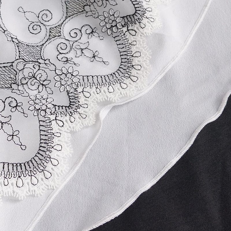 Women's Gothic Floral Embroidered Ruffled Neckwear - Image 9