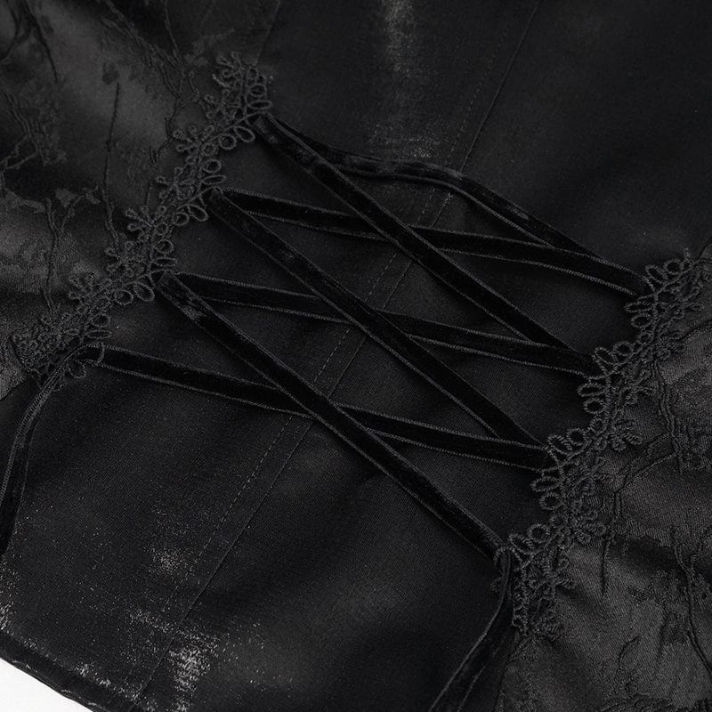 Women's Gothic Floral Embroidered Swallow-tailed Vest - Image 11