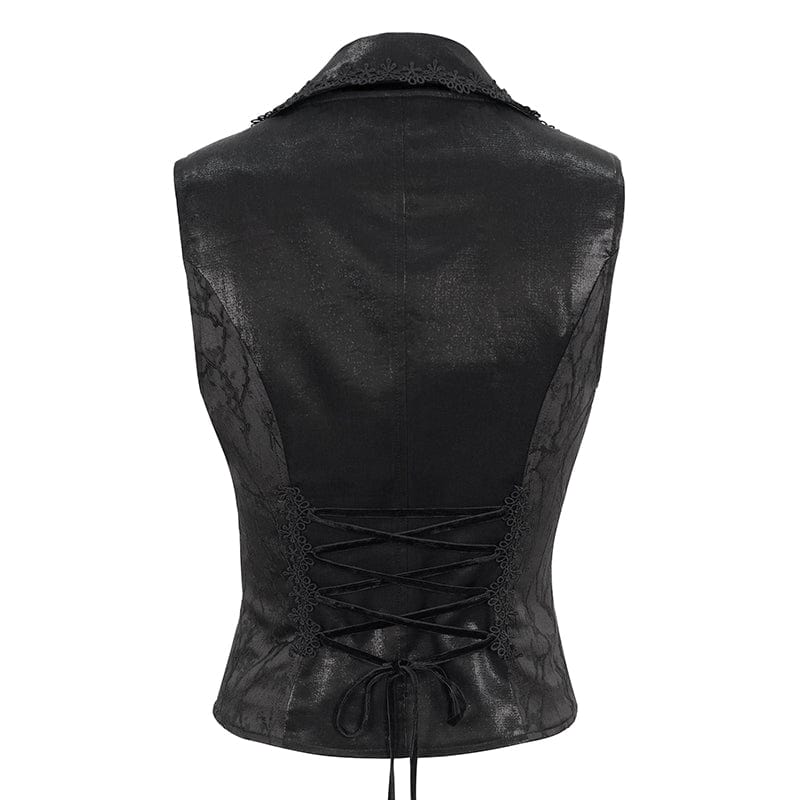 Women's Gothic Floral Embroidered Swallow-tailed Vest - Image 8