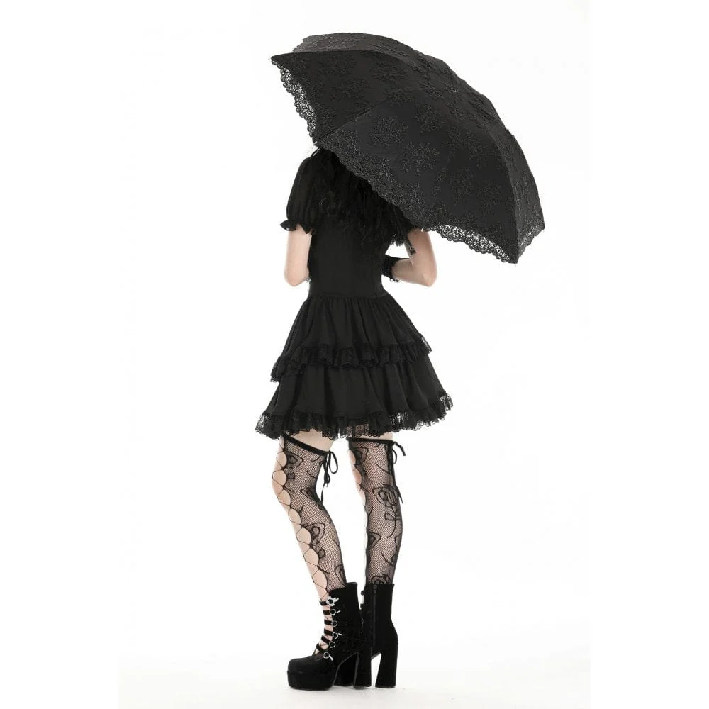 Women's Gothic Floral Embroidered Umbrella - Image 4