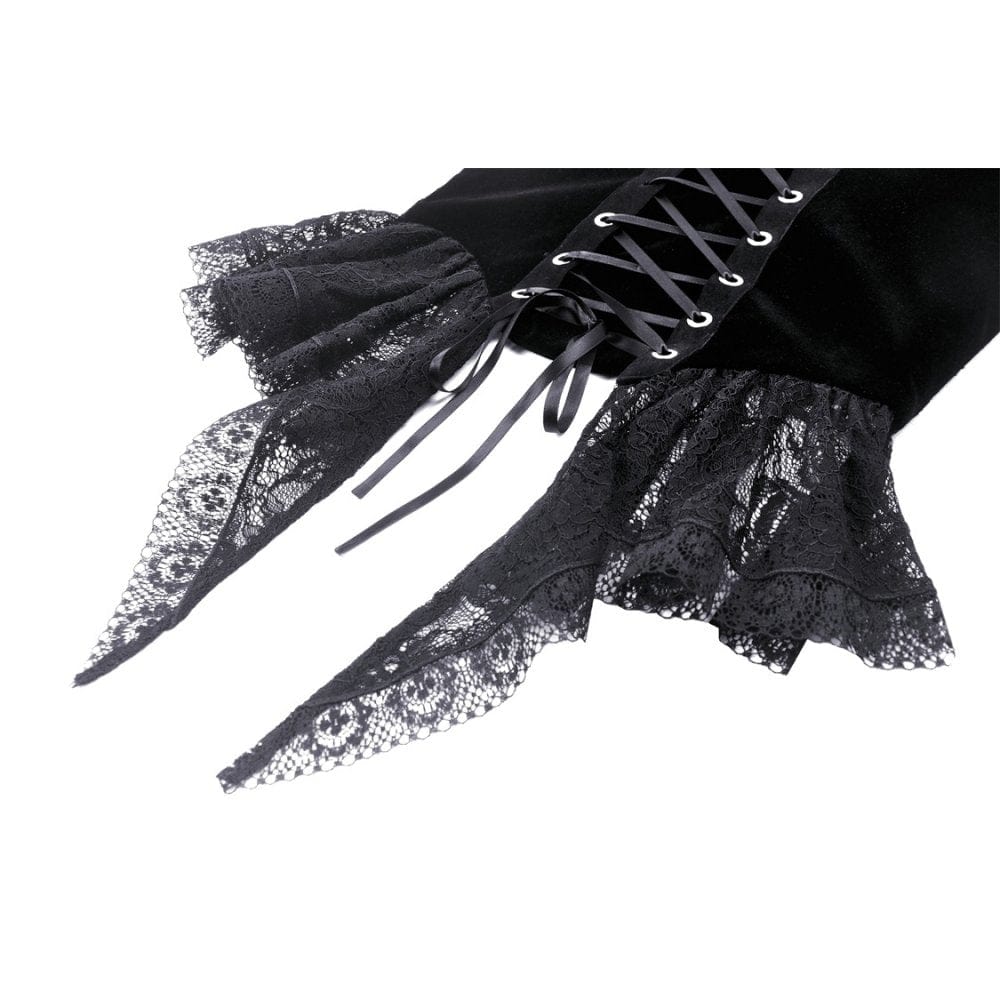 Women's Gothic Floral Embroidered Velvet Bustier - Image 12