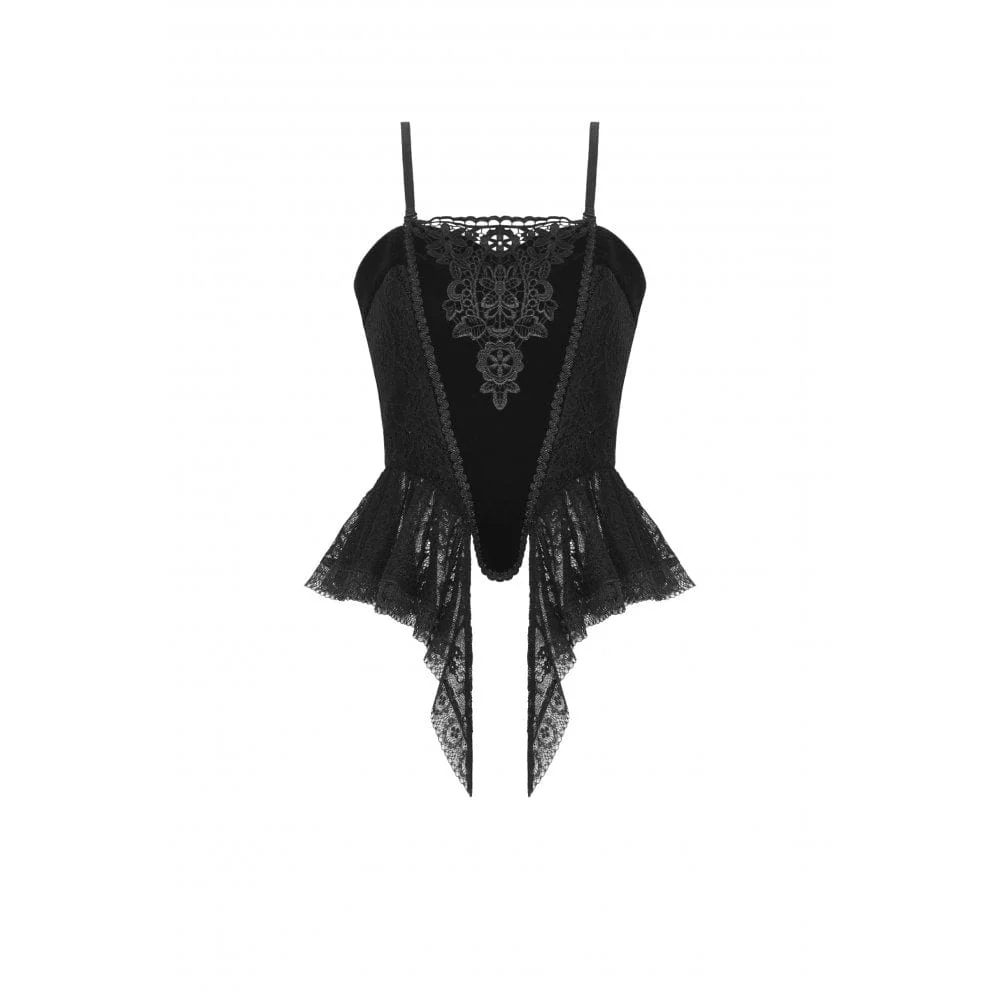 Women's Gothic Floral Embroidered Velvet Bustier - Image 9