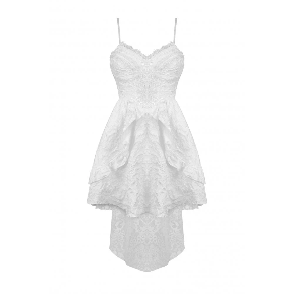 Women's Gothic Floral High/Low Multilayer Jacquard Slip Dress Wedding Dress Graduation Dress - Image 5