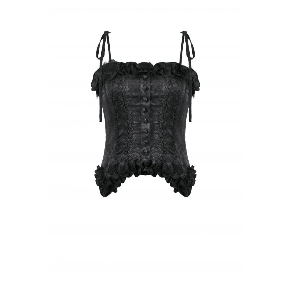 Women's Gothic Floral Jacquard Tank Top - Image 13