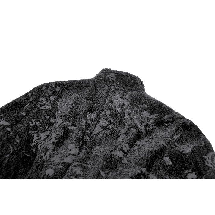 Women's Gothic Floral Jacquard Turn-down Collar Coat - Image 14