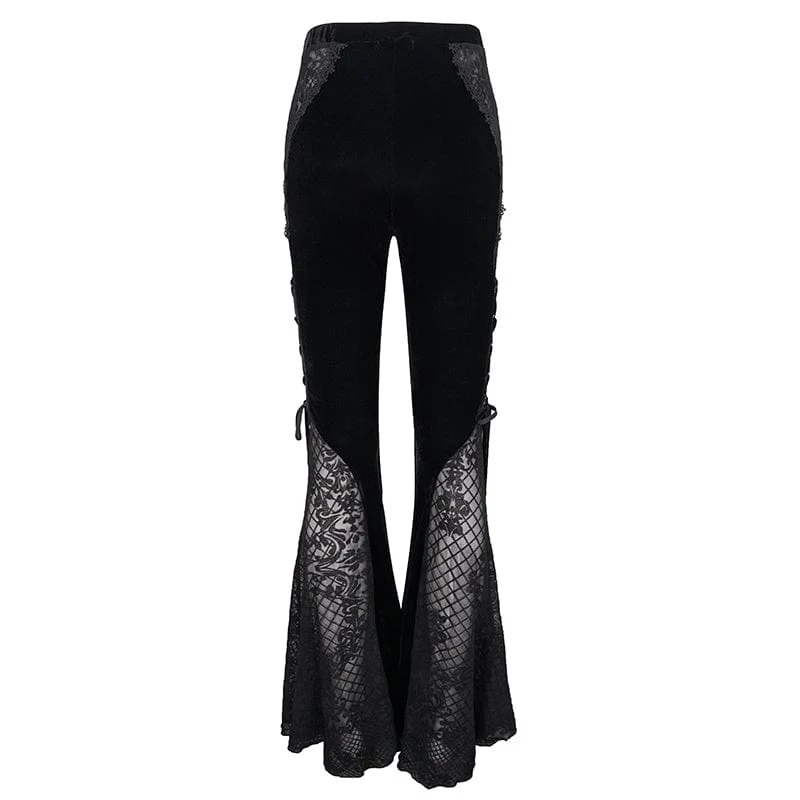 Women's Gothic Floral Lace Bell-bottoms - Image 8