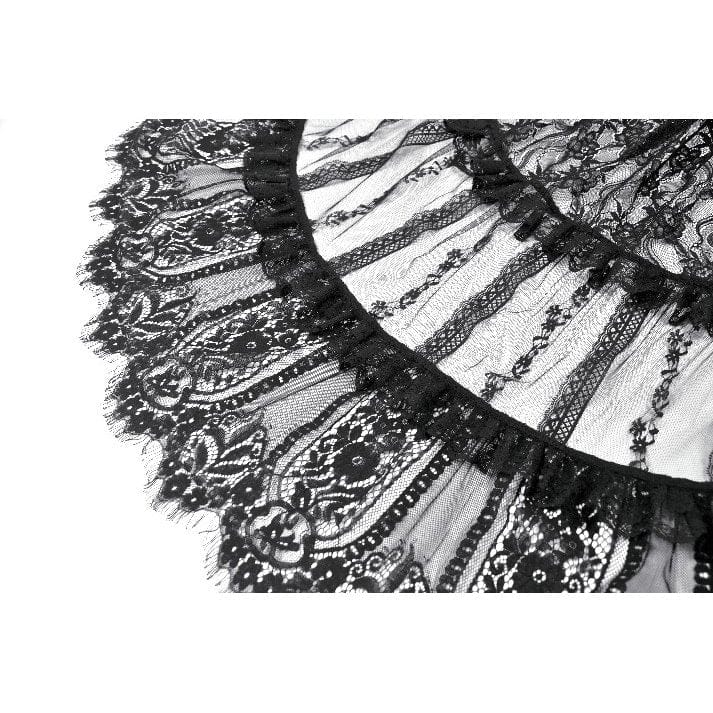 Women's Gothic Floral Lace Contrast Color Maxi Skirt - Image 18