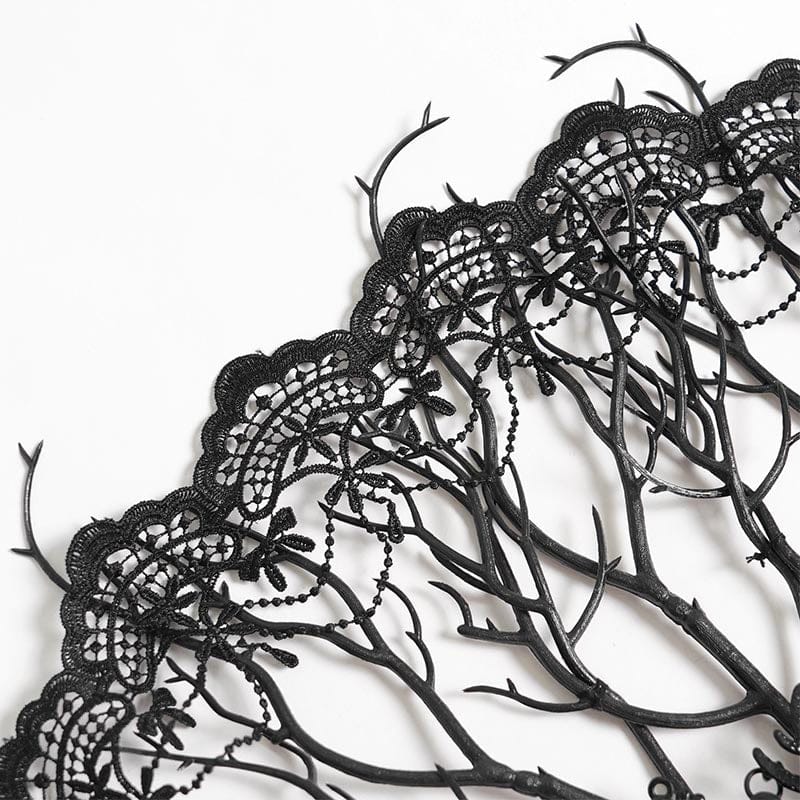 Women's Gothic Floral Lace Dendritic Fan - Image 8