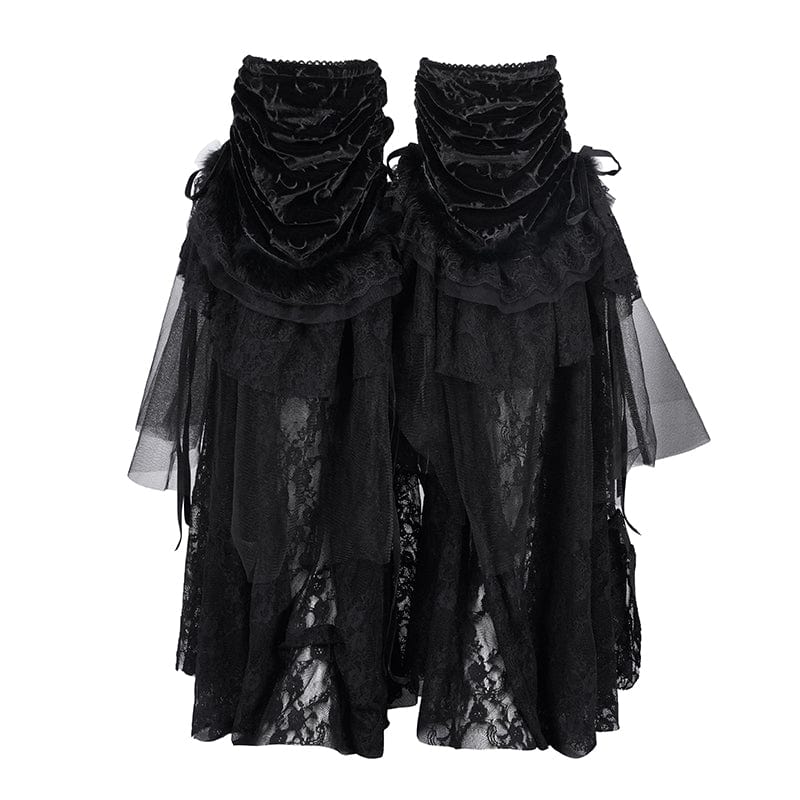 Women's Gothic Floral Lace Mesh Leg Warmers - Image 7