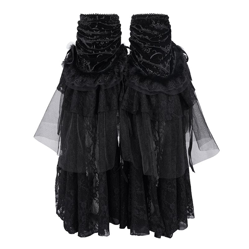 Women's Gothic Floral Lace Mesh Leg Warmers - Image 9